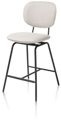 XOOON Lexi, Tresenstuhl - Rahmen schwarz (ROB) - Stoff Ponti - Weiss - 2