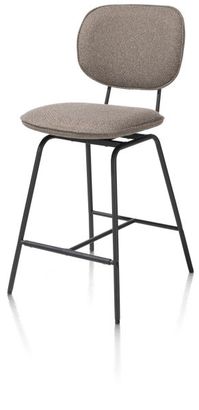 XOOON Lexi, Tresenstuhl - Rahmen schwarz (ROB) - Stoff Ponti - Braun - 2