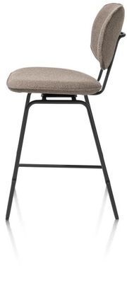 XOOON Lexi, Tresenstuhl - Rahmen schwarz (ROB) - Stoff Ponti - Braun - 4