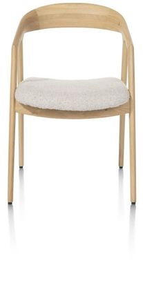 XOOON Dante, Armlehnstuhl - Eiche naturell mit Sitz in Stoff Brioni - Creme - 1