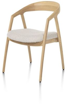 XOOON Dante, Armlehnstuhl - Eiche naturell mit Sitz in Stoff Brioni - Creme - 2