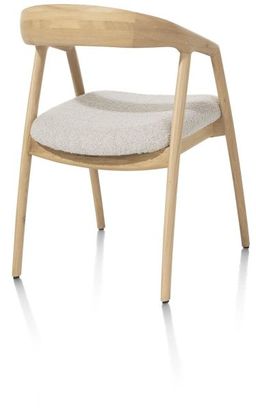 XOOON Dante, Armlehnstuhl - Eiche naturell mit Sitz in Stoff Brioni - Creme - 3