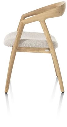 XOOON Dante, Armlehnstuhl - Eiche naturell mit Sitz in Stoff Brioni - Creme - 4