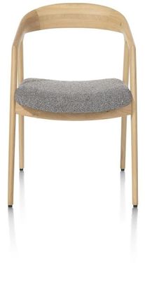 XOOON Dante, Armlehnstuhl - Eiche naturell mit Sitz in Stoff Brioni - Leber - 1