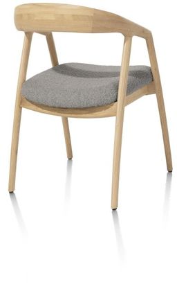 XOOON Dante, Armlehnstuhl - Eiche naturell mit Sitz in Stoff Brioni - Leber - 3