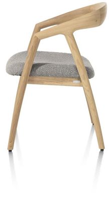 XOOON Dante, Armlehnstuhl - Eiche naturell mit Sitz in Stoff Brioni - Leber - 4