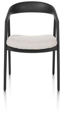 XOOON Dante, Armlehnstuhl - Eiche anthrazit mit Sitz in Stoff Brioni - Creme - 1