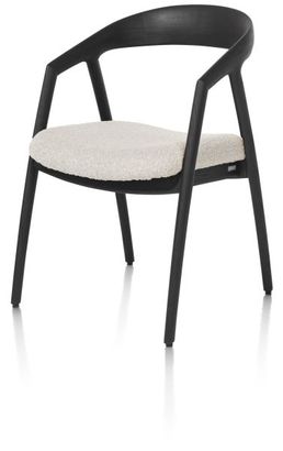 XOOON Dante, Armlehnstuhl - Eiche anthrazit mit Sitz in Stoff Brioni - Creme - 2