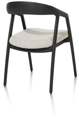 XOOON Dante, Armlehnstuhl - Eiche anthrazit mit Sitz in Stoff Brioni - Creme - 3
