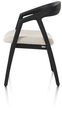 XOOON Dante, Armlehnstuhl - Eiche anthrazit mit Sitz in Stoff Brioni - Creme - 4