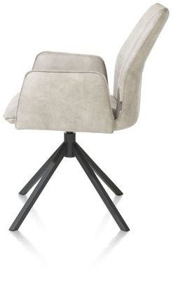 XOOON Franky, Armlehnstuhl - drehbar - Handgriff - Taschenfederkern - Taurus - Kiesel - 3