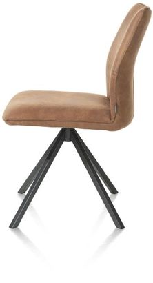 XOOON Franky, Stuhl - fest - Handgriff - Taschenfederkern - Taurus - Braun, Orange - 4