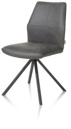 XOOON Franky, Stuhl - fest - Handgriff - Taschenfederkern - Taurus - Schwarz/ Anthrazit, Braun - 2