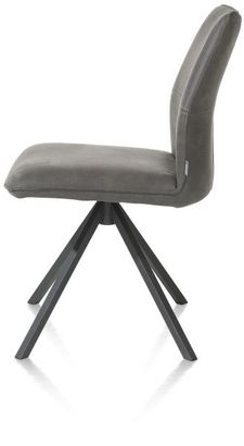 XOOON Franky, Stuhl - fest - Handgriff - Taschenfederkern - Taurus - Schwarz/ Anthrazit, Braun - 4