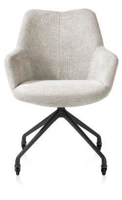 XOOON Mats, Armlehnstuhl - Aluminium Gestell + Rollen - selected choices - Schwarz/ Anthrazit, Braun, Grau, Gruen, Orange, Taupe, Weiss - 1