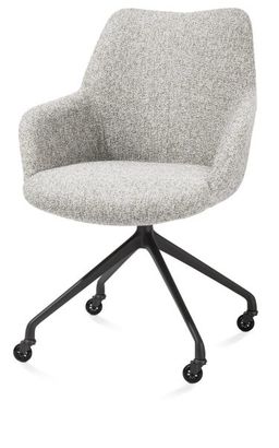 XOOON Mats, Armlehnstuhl - Aluminium Gestell + Rollen - selected choices - Schwarz/ Anthrazit, Braun, Grau, Gruen, Orange, Taupe, Weiss - 6