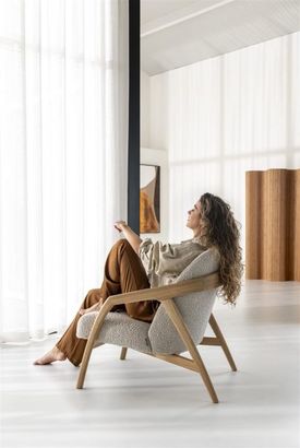 XOOON Dante, Sessel - Eiche naturell - Stoff Brioni - Creme - 9