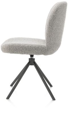 XOOON Jaxon, Stuhl - Gestell Grafit - drehbar - Stoff Brioni - Kiesel - 4