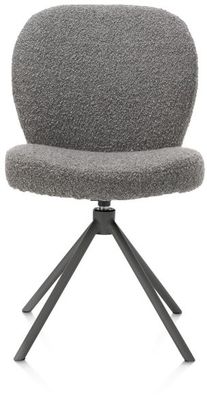 XOOON Jaxon, Stuhl - Gestell Grafit - drehbar - Stoff Brioni - Leber - 1