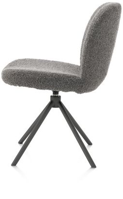 XOOON Jaxon, Stuhl - Gestell Grafit - drehbar - Stoff Brioni - Leber - 4