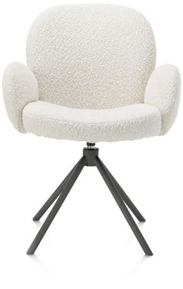 XOOON Jaxon, Armlehnstuhl - Gestell Grafit - drehbar - Stoff Brioni - Elfenbein - 1
