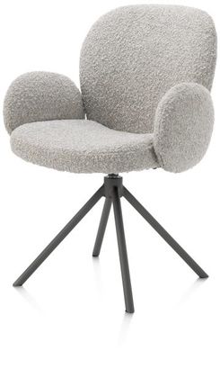 XOOON Jaxon, Armlehnstuhl - Gestell Grafit - drehbar - Stoff Brioni - Kiesel - 2