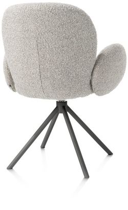 XOOON Jaxon, Armlehnstuhl - Gestell Grafit - drehbar - Stoff Brioni - Kiesel - 3