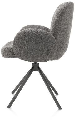 XOOON Jaxon, Armlehnstuhl - Gestell Grafit - drehbar - Stoff Brioni - Leber - 4