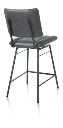 XOOON Tatum, Tresenstuhl - drehbar - Fuesse schwarz - Stoff Pala - Schwarz/ Anthrazit - 3