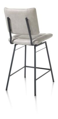 XOOON Tatum, Tresenstuhl - drehbar - Fuesse schwarz - Stoff Pala - Grau, Weiss - 3