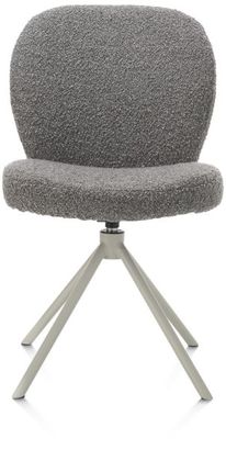 XOOON Jaxon, Stuhl - Gestell Silk Grey - drehbar - Stoff Brioni - Leber - 1