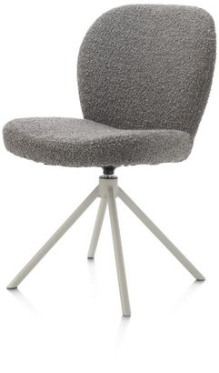 XOOON Jaxon, Stuhl - Gestell Silk Grey - drehbar - Stoff Brioni - Leber - 2