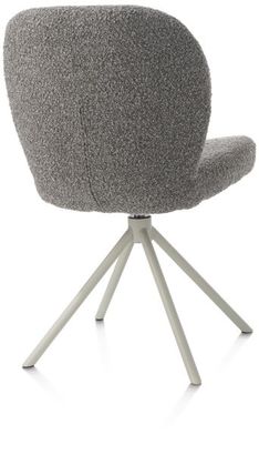 XOOON Jaxon, Stuhl - Gestell Silk Grey - drehbar - Stoff Brioni - Leber - 3