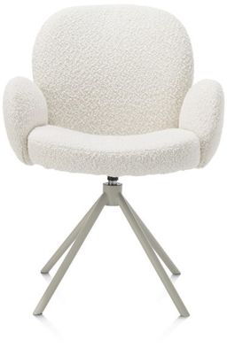 XOOON Jaxon, Armlehnstuhl - Gestell Silk Grey - drehbar - Stoff Brioni - Elfenbein - 1