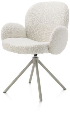 XOOON Jaxon, Armlehnstuhl - Gestell Silk Grey - drehbar - Stoff Brioni - Elfenbein - 2