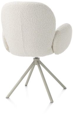 XOOON Jaxon, Armlehnstuhl - Gestell Silk Grey - drehbar - Stoff Brioni - Elfenbein - 3