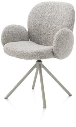 XOOON Jaxon, Armlehnstuhl - Gestell Silk Grey - drehbar - Stoff Brioni - Kiesel - 2