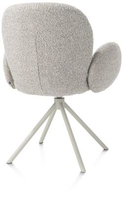 XOOON Jaxon, Armlehnstuhl - Gestell Silk Grey - drehbar - Stoff Brioni - Kiesel - 3