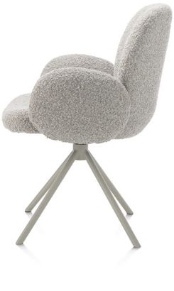 XOOON Jaxon, Armlehnstuhl - Gestell Silk Grey - drehbar - Stoff Brioni - Kiesel - 4