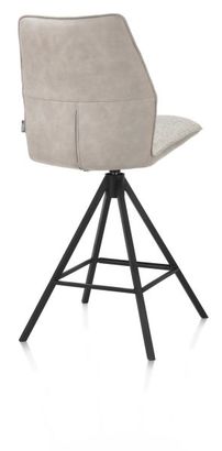 XOOON Franky, Tresenstuhl - drehbar - Vorseite Toba kiesel / Rückseite Pala hell grau - Grau, Grau, Taupe, Weiss - 3