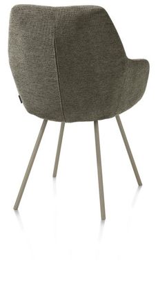 XOOON Odin, Armlehnstuhl - Metall Gestell RAL 7034 - Graugrün - Stoff Vada Mossgrün - Moosgrün - 3