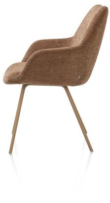 XOOON Odin, Armlehnstuhl - Metall Gestell RAL 1011 - Biscuit - Stoff Vada kupfer - Kupfer - 4