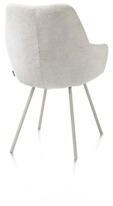 XOOON Odin, Armlehnstuhl - Metall Gestell RAL 7044 - silk grey - Stoff Vada Ivoor - Elfenbein - 3