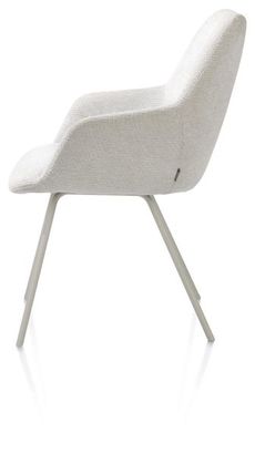 XOOON Odin, Armlehnstuhl - Metall Gestell RAL 7044 - silk grey - Stoff Vada Ivoor - Elfenbein - 4