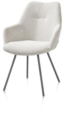 XOOON Odin, Armlehnstuhl - Graphit Gestell - Stoff Vada - Elfenbein - 2