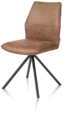 XOOON Franky, Stuhl - drehbar - Handgriff - Taschenfederkern - Taurus - Braun, Orange - 2