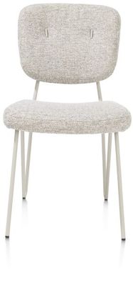 XOOON June, Stuhl + Taschenfederkern - Gestell RAL 7044 - silk grey - Stoff Luton - Grau - 1