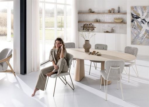 XOOON June, Stuhl + Taschenfederkern - Gestell RAL 7044 - silk grey - Stoff Luton - Grau - 11