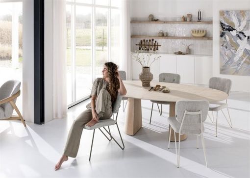 XOOON June, Stuhl + Taschenfederkern - Gestell RAL 7044 - silk grey - Stoff Luton - Grau - 12