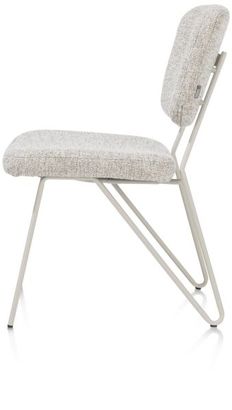 XOOON June, Stuhl + Taschenfederkern - Gestell RAL 7044 - silk grey - Stoff Luton - Grau - 4